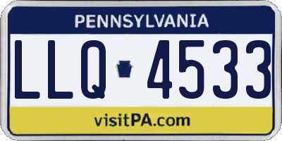 PA license plate LLQ4533