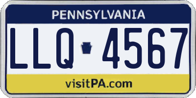 PA license plate LLQ4567