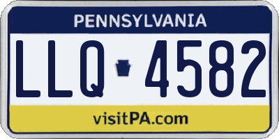 PA license plate LLQ4582