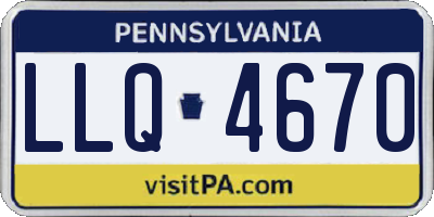 PA license plate LLQ4670