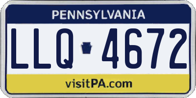 PA license plate LLQ4672