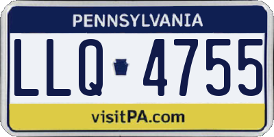 PA license plate LLQ4755