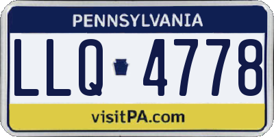 PA license plate LLQ4778