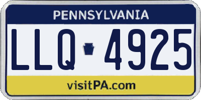 PA license plate LLQ4925