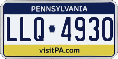 PA license plate LLQ4930