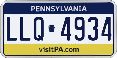 PA license plate LLQ4934