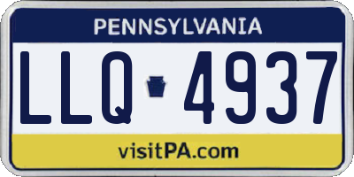 PA license plate LLQ4937