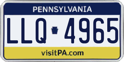 PA license plate LLQ4965