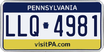 PA license plate LLQ4981