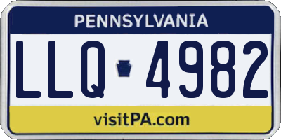 PA license plate LLQ4982