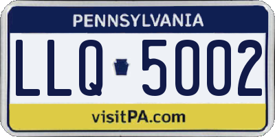 PA license plate LLQ5002