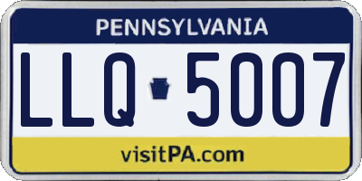 PA license plate LLQ5007