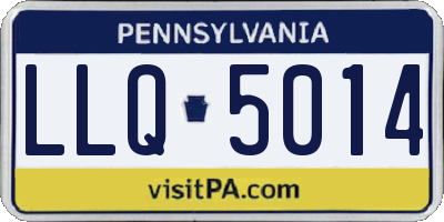 PA license plate LLQ5014
