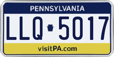 PA license plate LLQ5017
