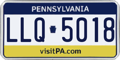 PA license plate LLQ5018