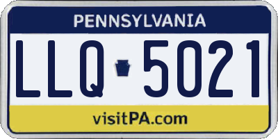 PA license plate LLQ5021