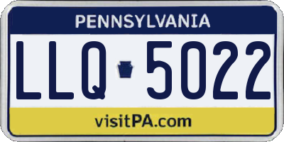 PA license plate LLQ5022