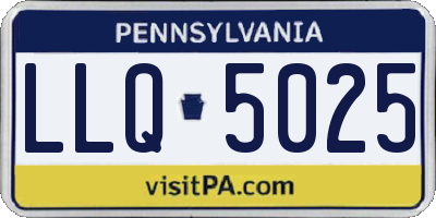 PA license plate LLQ5025