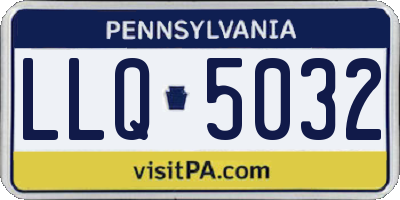 PA license plate LLQ5032