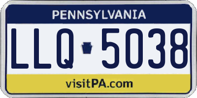 PA license plate LLQ5038