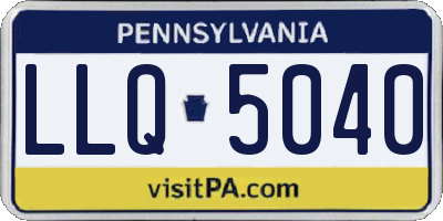 PA license plate LLQ5040