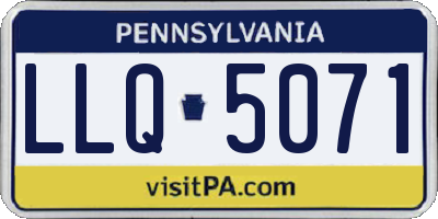 PA license plate LLQ5071