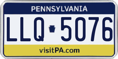 PA license plate LLQ5076