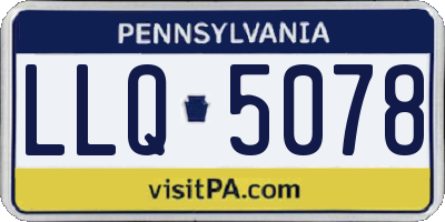 PA license plate LLQ5078