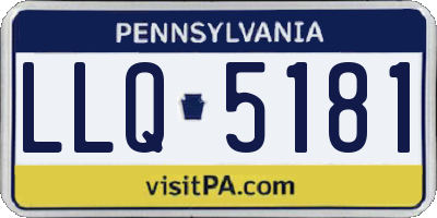 PA license plate LLQ5181