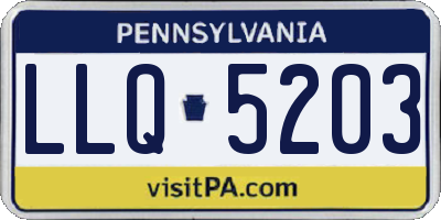 PA license plate LLQ5203