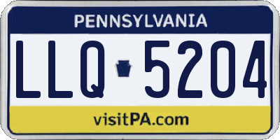 PA license plate LLQ5204