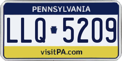 PA license plate LLQ5209