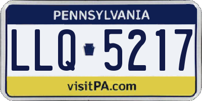 PA license plate LLQ5217