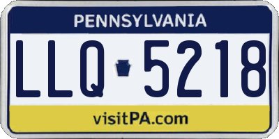 PA license plate LLQ5218