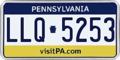 PA license plate LLQ5253
