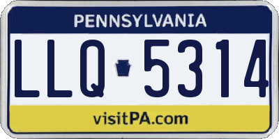 PA license plate LLQ5314