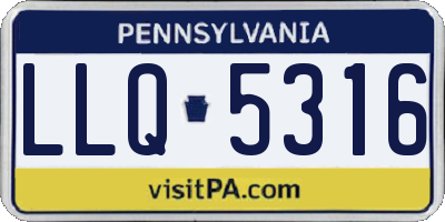 PA license plate LLQ5316