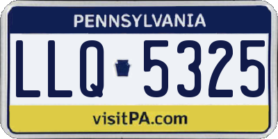 PA license plate LLQ5325
