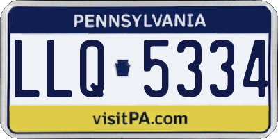 PA license plate LLQ5334