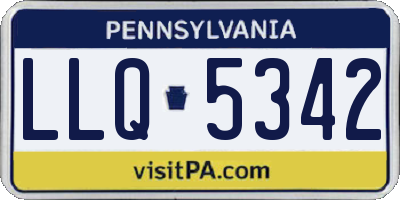 PA license plate LLQ5342