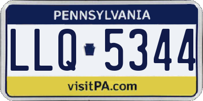 PA license plate LLQ5344