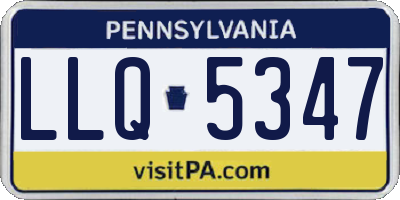 PA license plate LLQ5347