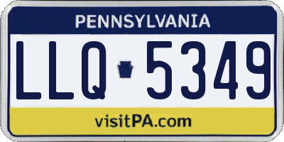 PA license plate LLQ5349