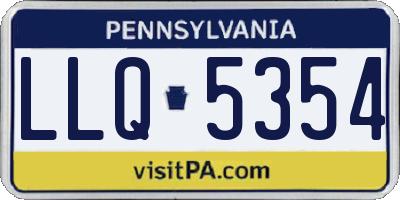 PA license plate LLQ5354