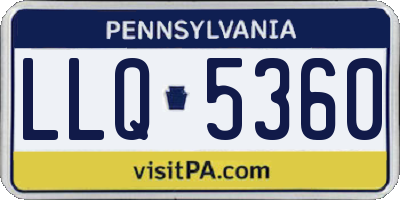 PA license plate LLQ5360