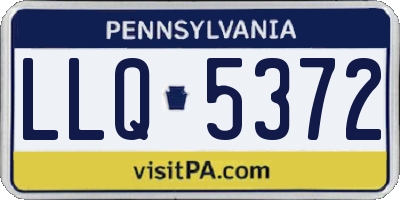 PA license plate LLQ5372