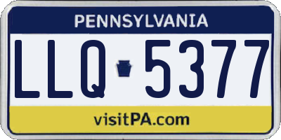 PA license plate LLQ5377