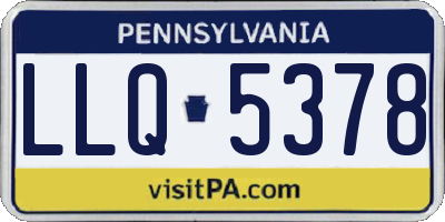 PA license plate LLQ5378