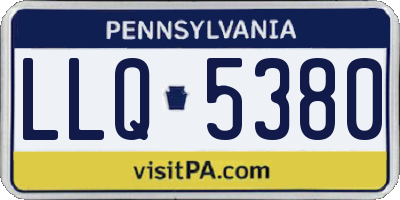 PA license plate LLQ5380