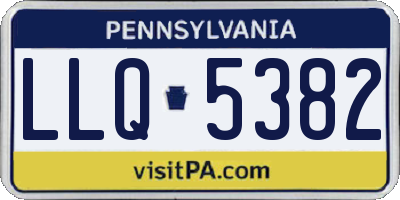 PA license plate LLQ5382